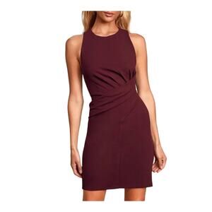 NWT Lulus Rhythm of the Night Racerback Dress Sz L Burgundy Sleeveless Bodycon